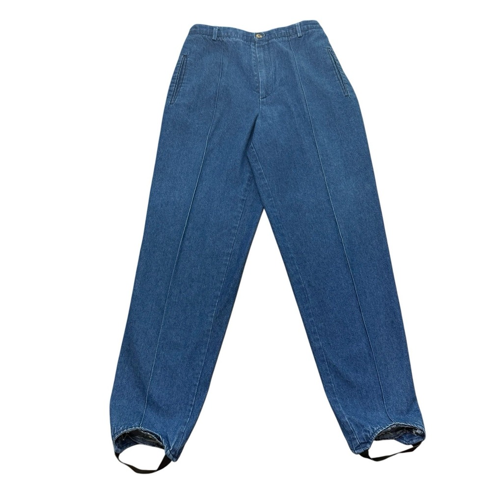 Vintage Stirrup Jeans Womens 10 Blue Denim High Waist 80s 90s Retro‎